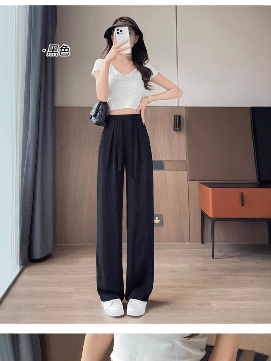 Breathable Anti-Mosquito Pants Yamamoto Pants Women's Thin High-Waist Casual Spring and Autumn Lazy Style Wide-Leg Pants Straight Pants
