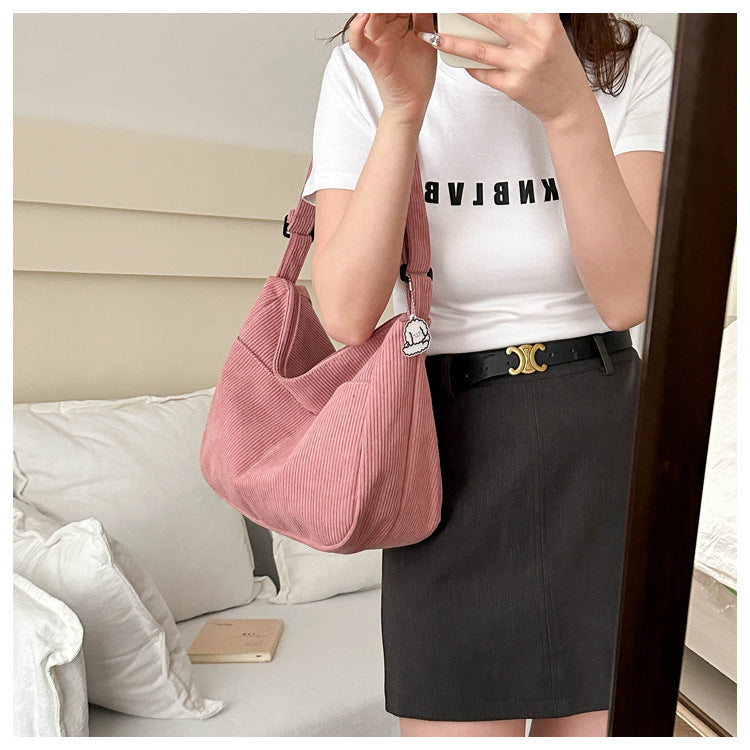 Large Capacity Lazy Style Western Style Japanese Style Artistic Trend Shoulder Crossbody Casual Korean Style Women's Simple Dumpling Bag for Students