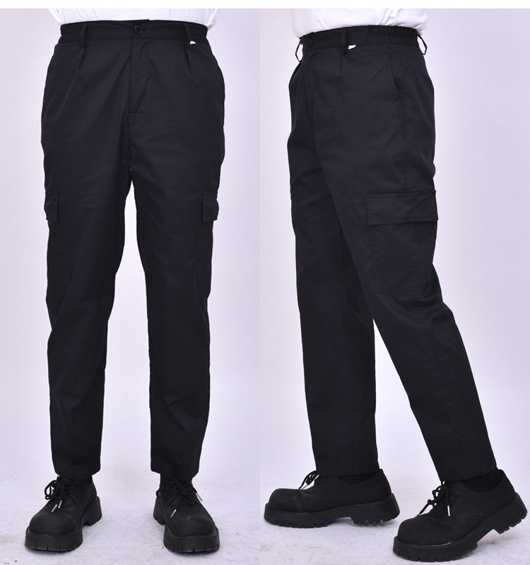 Autumn and Winter Pure Cotton Work Pants for Men, Wear-Resistant Welding Workwear, Blue Construction Site Workshop Handling Work Clothes Pants
