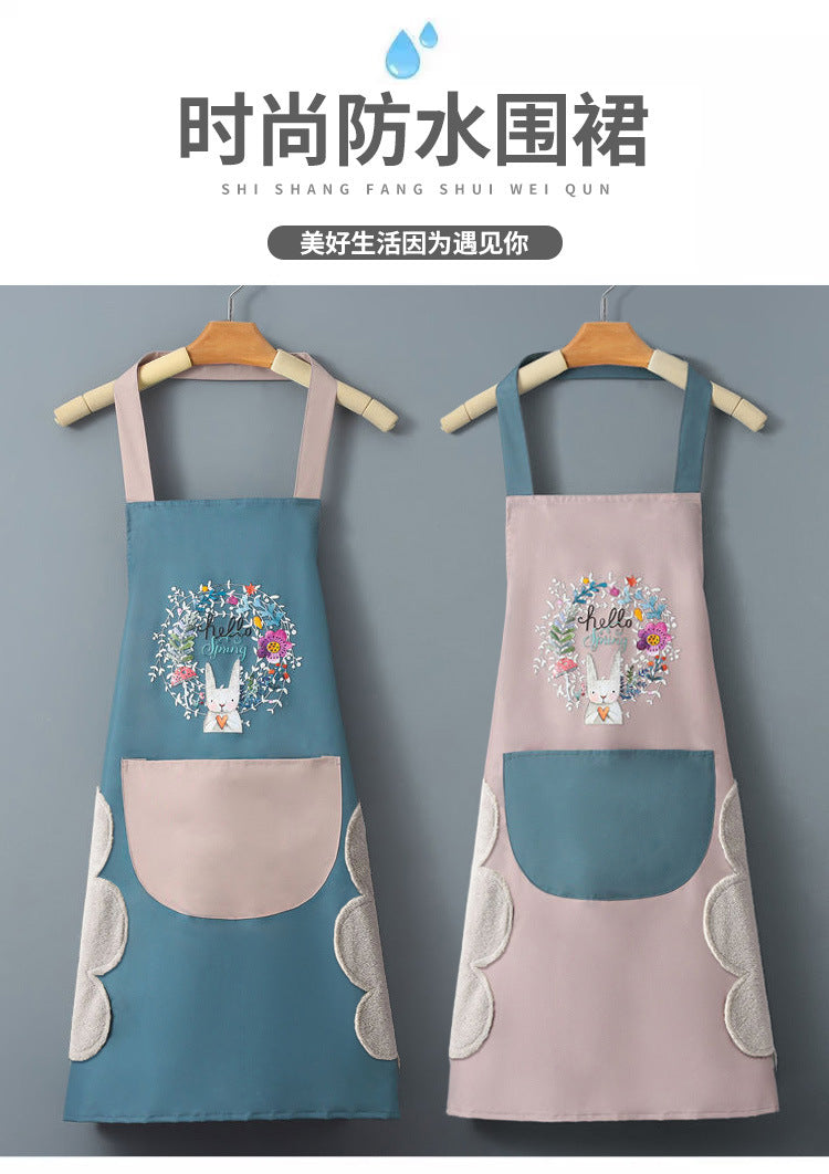 Logo advertising custom apron waterproof and oil-proof pvc kitchen cooking custom waist household a wholesale
