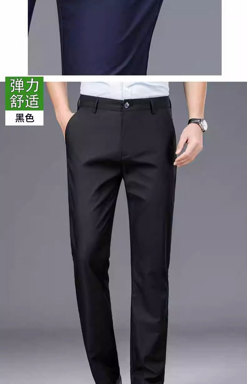 Wholesale Casual Pants Men's Western Pants Trousers Men's Thin Stretch Slim-Fit Pants Non-Ironing Business Dress Pants Trendy