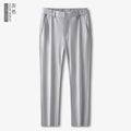 Ice silk trousers men's summer thin stretch high-grade draping straight loose business casual trousers plus size pants men