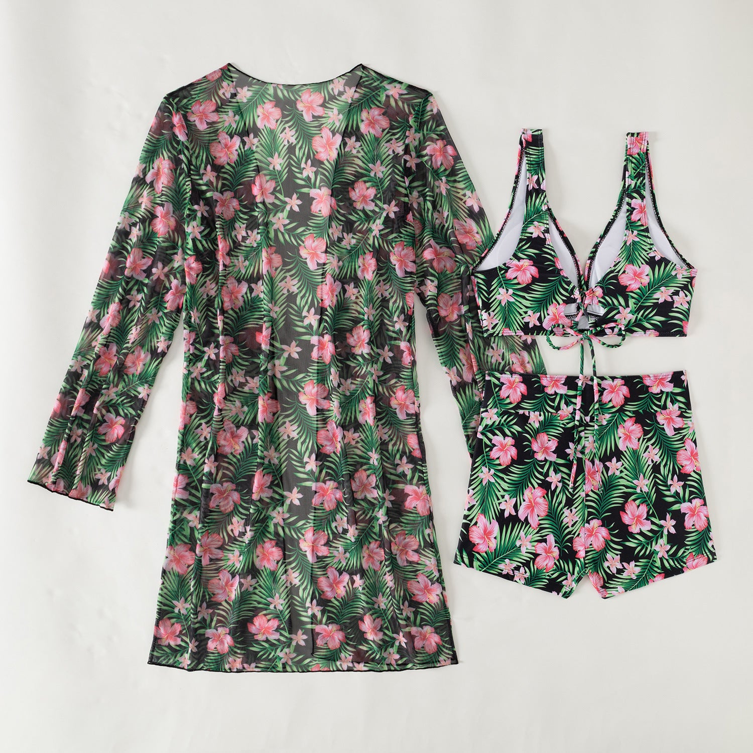 Mingyi New Fashion Sexy European and American Bikini BIKINI Three-piece Women's Swimsuit Multicolor High-end Printed Swimsuit