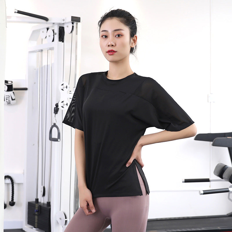 Women's Loose Short Sleeve Yoga T-Shirt - Quick-Dry Fitness Top
