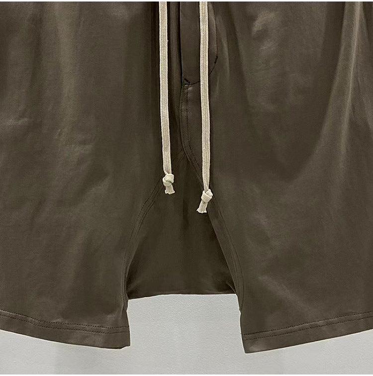 SUBHUMAN men's chic dark five-point harem hanging baggy pants shorts casual middle pants