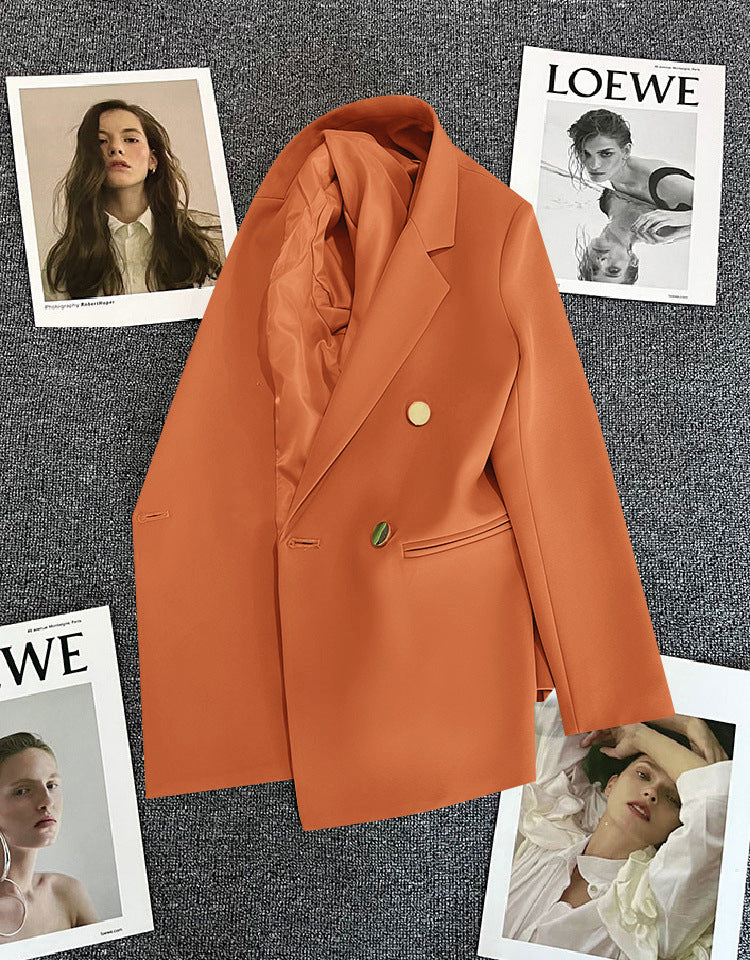 Orange Suit Jacket Women's 2025 Spring and Autumn New Korean High-end Temperament Popular Suit 22 Colors