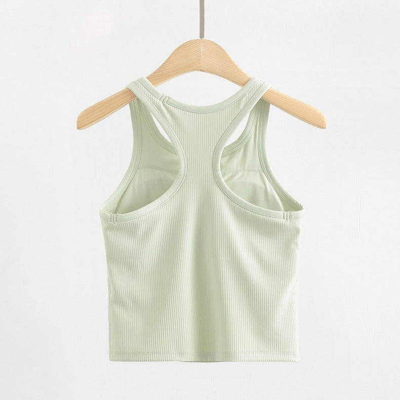 Original ebb yoga vest women's I-character sports outer wear tight quick-drying with chest pad running bra fitness upper