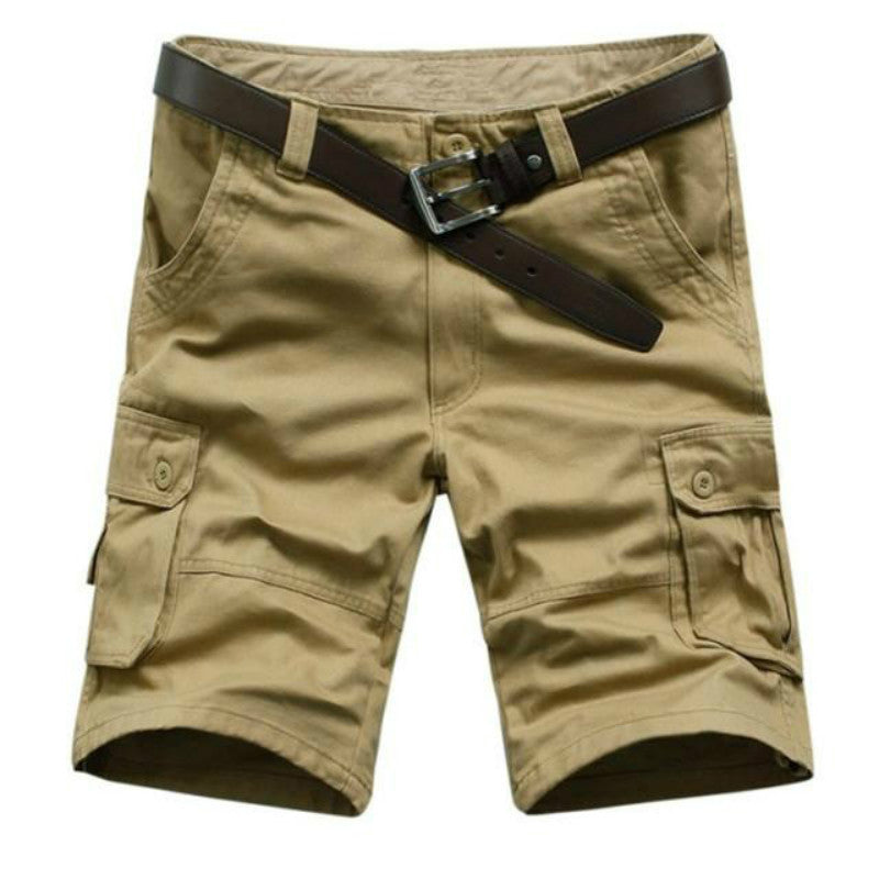 Summer Large Size Shorts Loose Middle Pants Five-point Pants Men's Beach Multi-pocket Outdoor Casual Five-point Pants Work Pants
