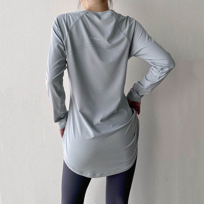 Women's Long Sleeve Yoga T-Shirt - Quick-Dry Slimming Fitness Top