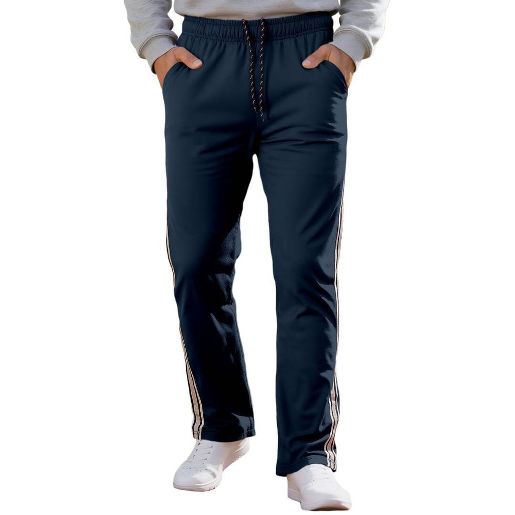 Independent Brand European and American Men's Pearl Cotton Twill Casual Sports Side Stripe Cross-Border High Street Straight Wide-Leg Sweatpants