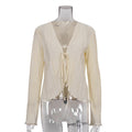 European and American Ins Style 2024 New Summer Sexy Hot Girl Top Slim-fit Horn Long-sleeved Pleated Shirt Women's French Style
