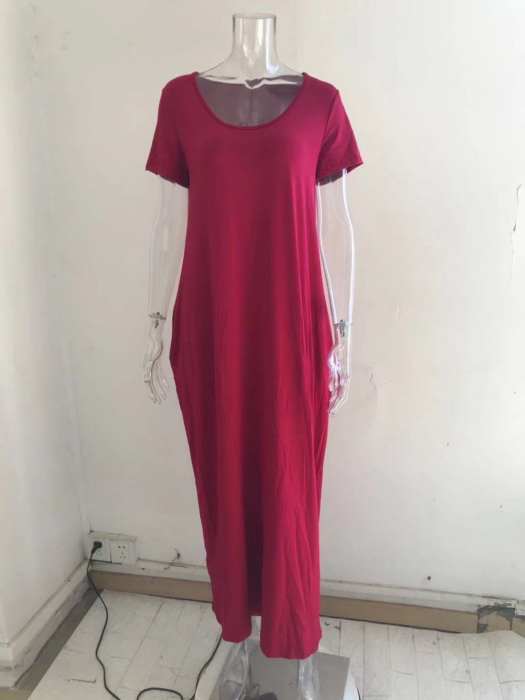 Summer Sexy Women Solid Color Boho Maxi Club Dress Casual Long Dress Party Infinity Robe Longue Femme