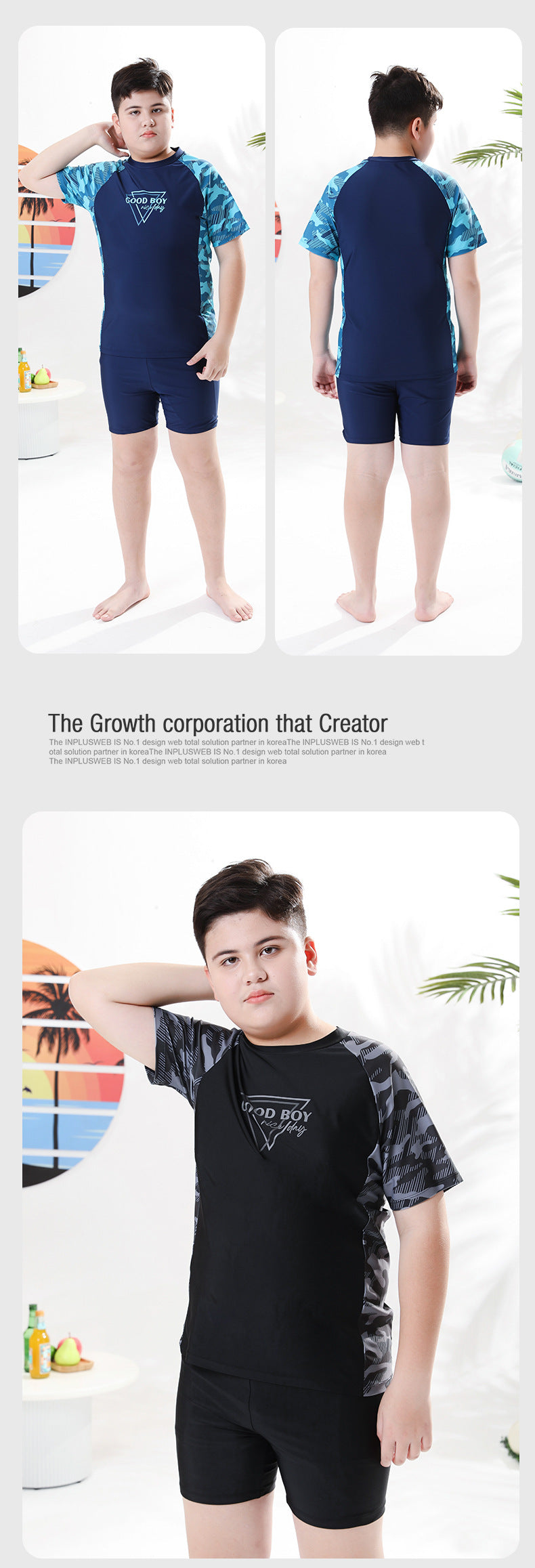 Children's Swimwear Boys' Big Children Split 2025 New Fat Children's Big Children's Hot Spring Swimming Trunks Youth Swimming suit