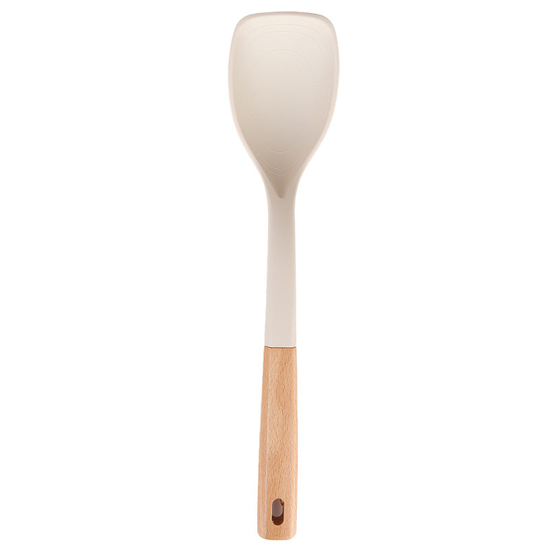 10-Piece Silicone Kitchen Utensil Set with Beech Wood Handles