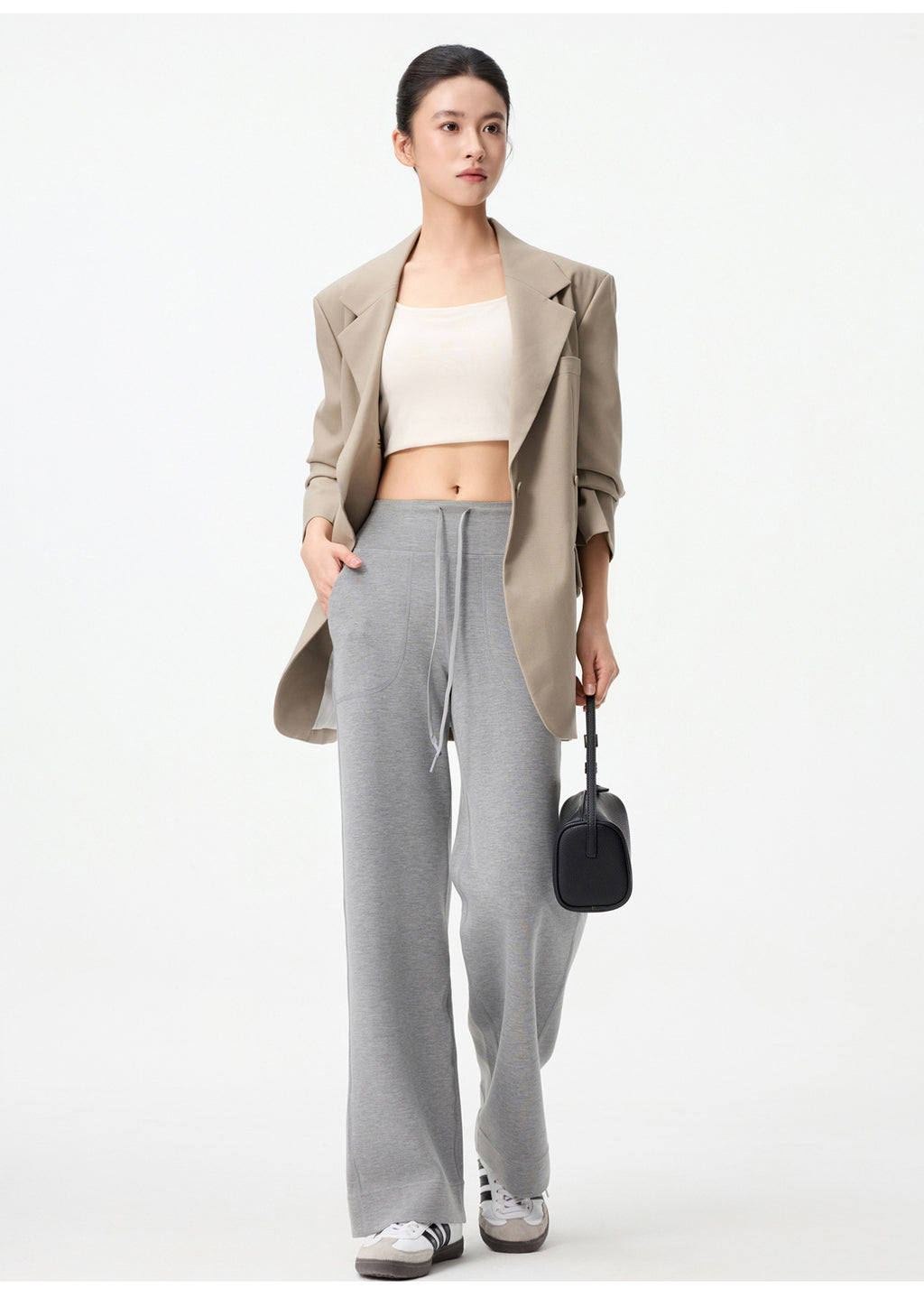 Fleece-Lined Sports Jogger Pants for Women, Versatile Casual Loose Straight-Leg Sweatpants, Spring and Autumn 2025 New Model