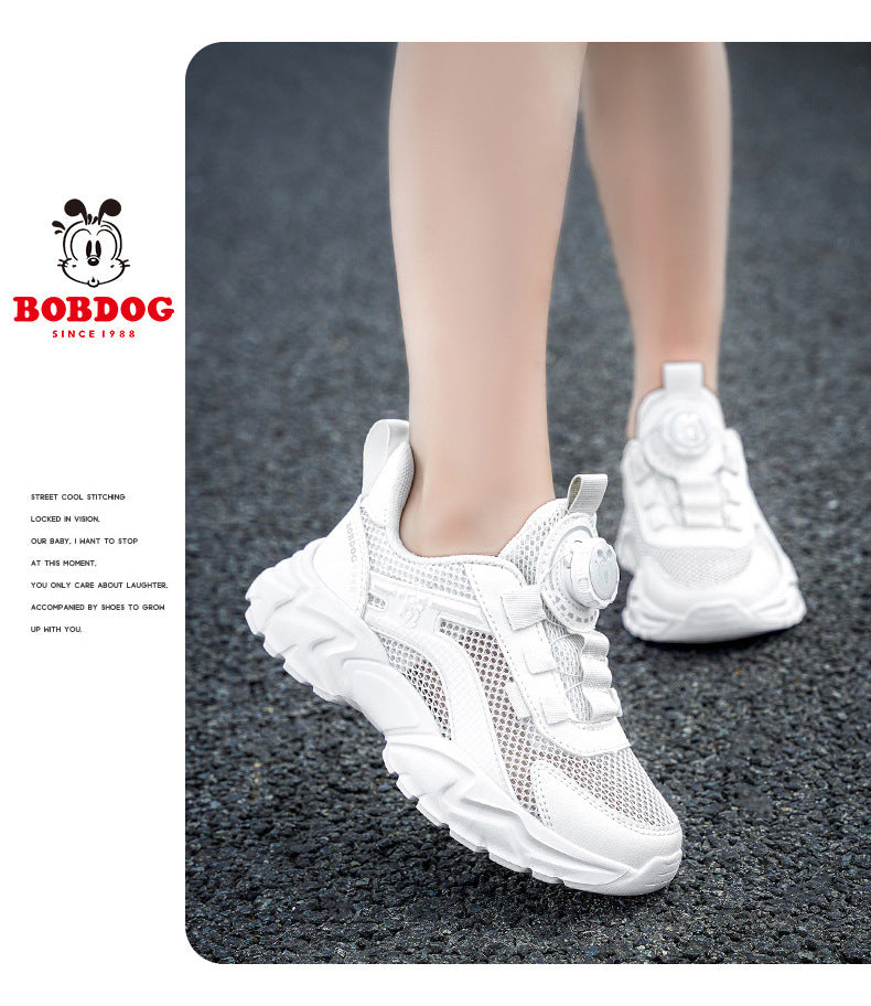 Babou Children's Shoes Men's and Children's sneaker Mesh Surface Spring and Summer Single Mesh Hollow Running Shoes for Middle and Big Children and Students Breathable