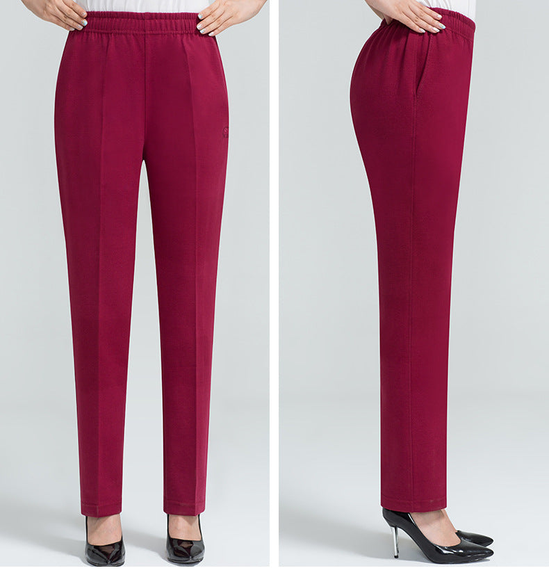 Middle-aged Women's Pants Autumn Thickened Winter fleece-lined Middle-aged Mother's Pants Autumn and Winter Sports Pants Women's Middle-aged Women's Pants