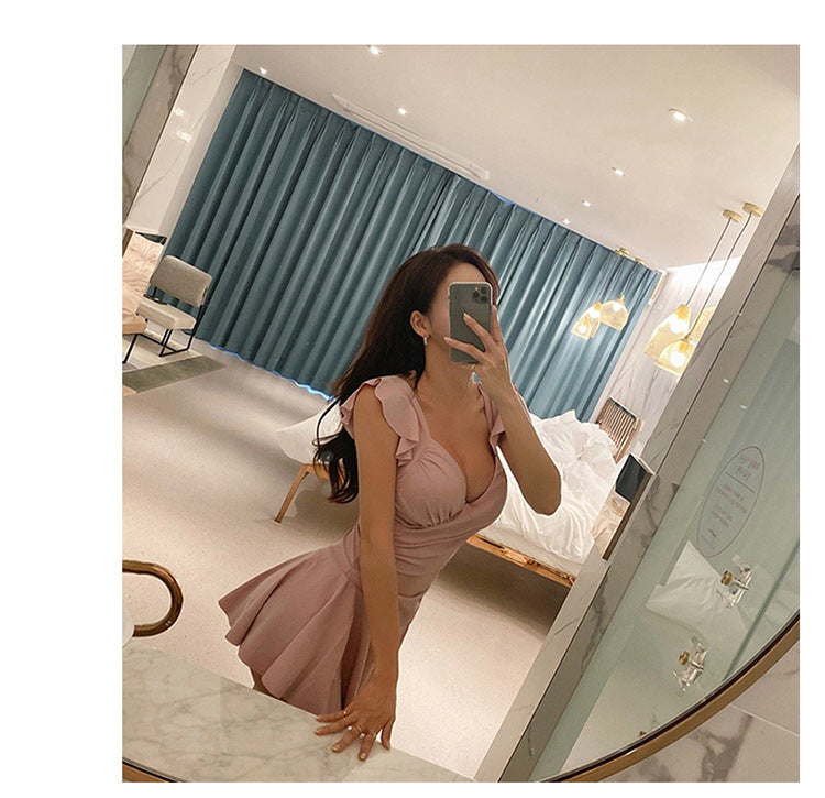 Women's Plus Size Swimsuit One-Piece Belly-Covering Slimming Look with Steel Rings Big Breasts Gathered up Western Style Super Fairy Hot Spring Conservative Vacation Swimsuit