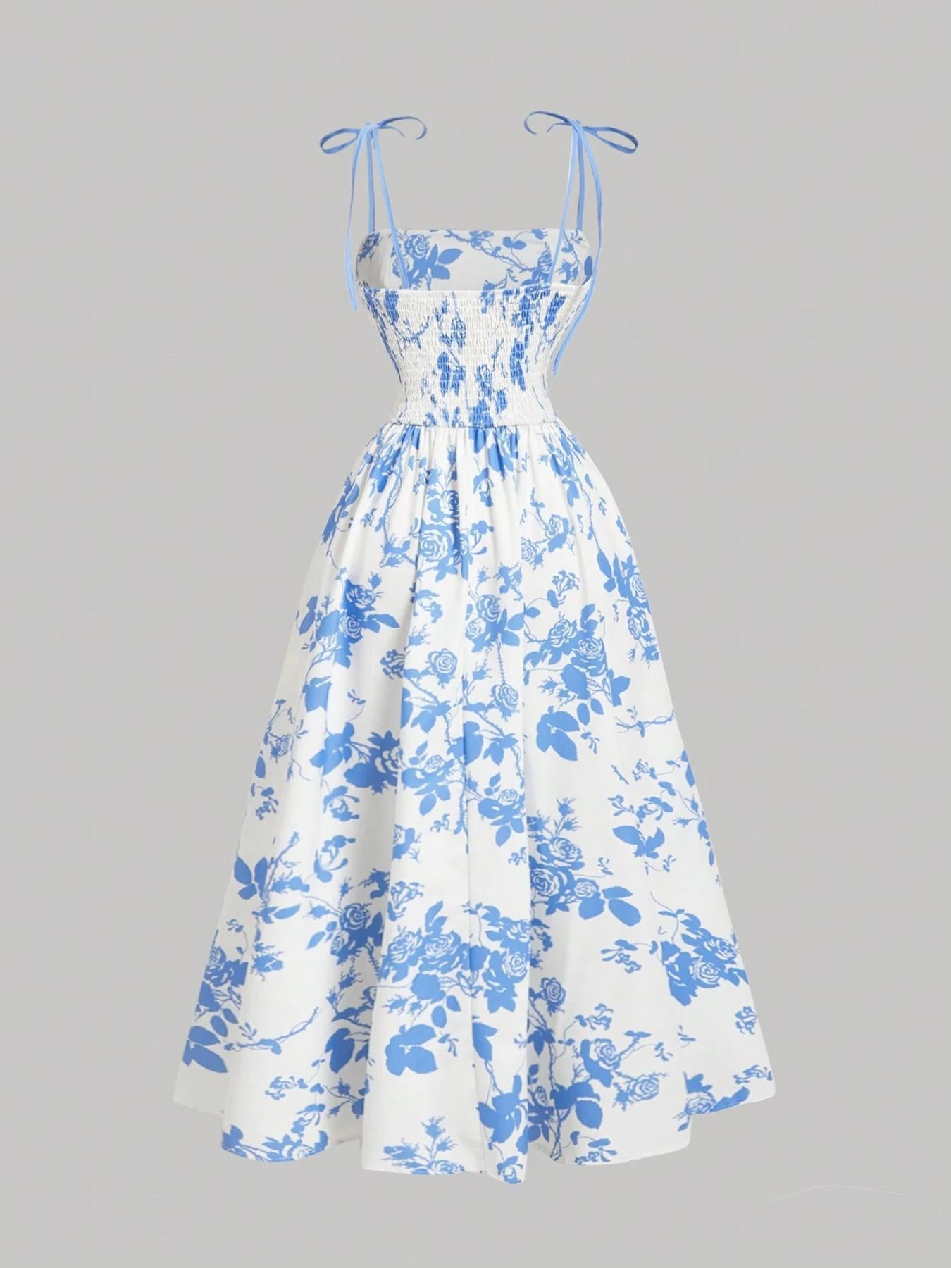 Amazon 2025 European and American New Women's Floral Printed Sling Homecoming dress Summer Sun Dress Spring Dress
