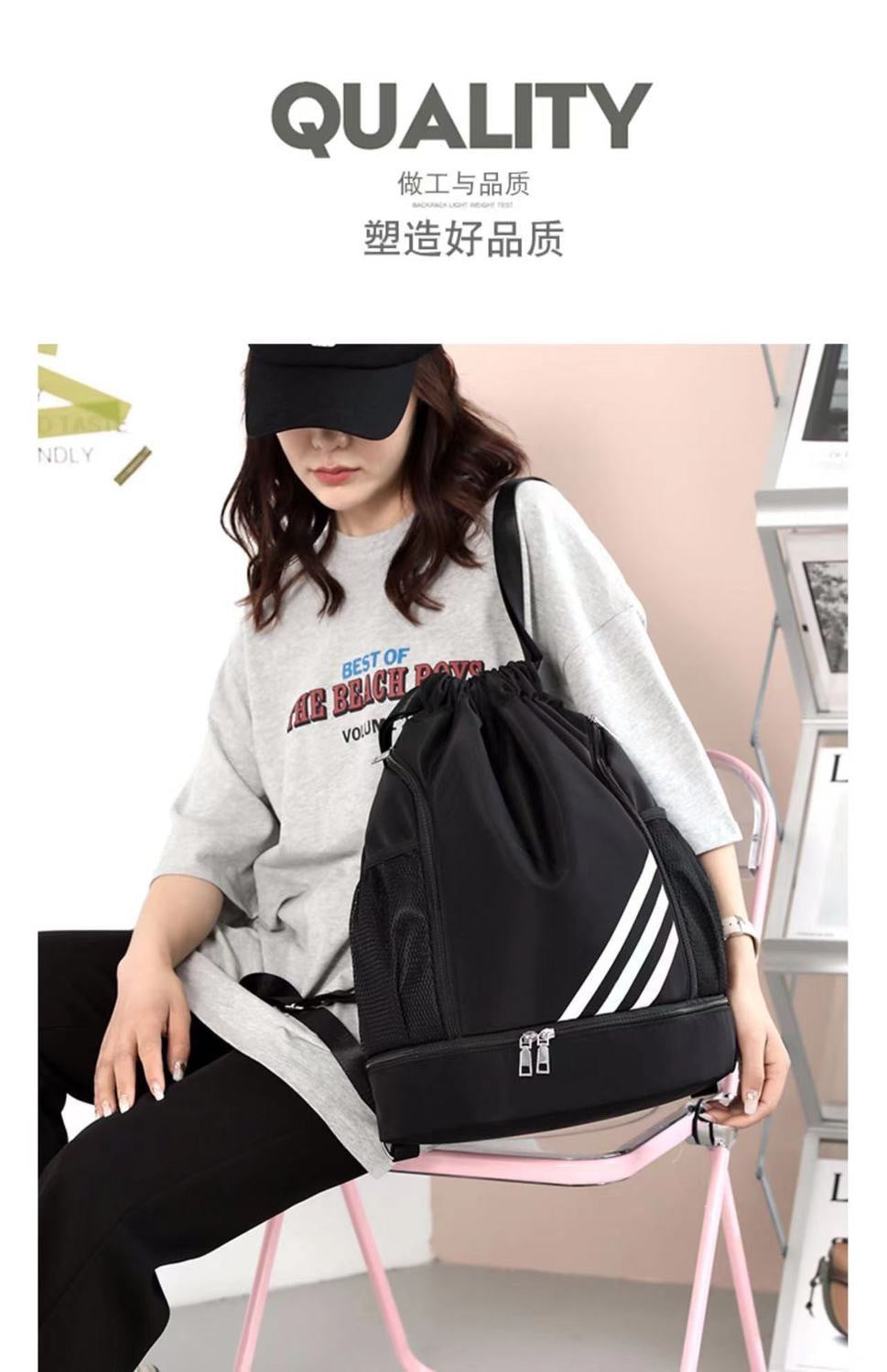 2024 New Drawstring Drawstring Pocket Backpack Outdoor Training Basketball Bag Large Capacity Travel Gym Bag Backpack