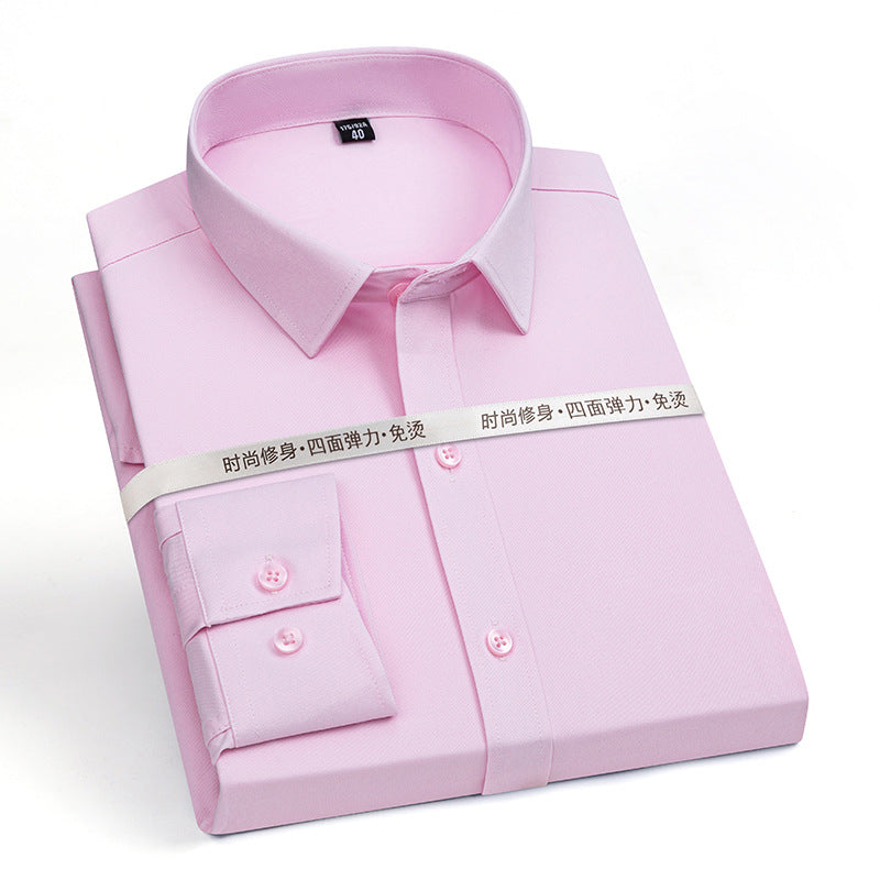 Men's Slim-Fit Long-Sleeve Dress Shirt - Non-Iron Stretch Business