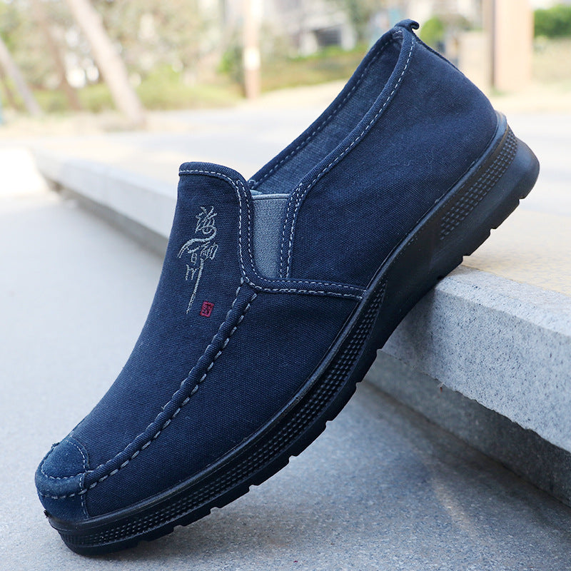 2025 Spring Polyurethane Men's Shoes Old Beijing Cloth Shoes Canvas Shoes Men's Sports and Casual Shoes Breathable Work Shoes