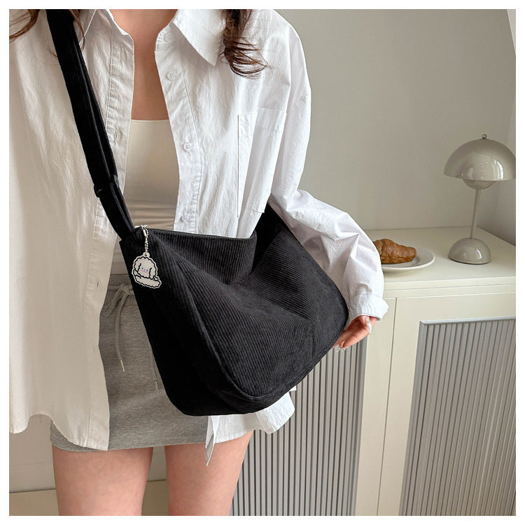 Large Capacity Lazy Style Western Style Japanese Style Artistic Trend Shoulder Crossbody Casual Korean Style Women's Simple Dumpling Bag for Students