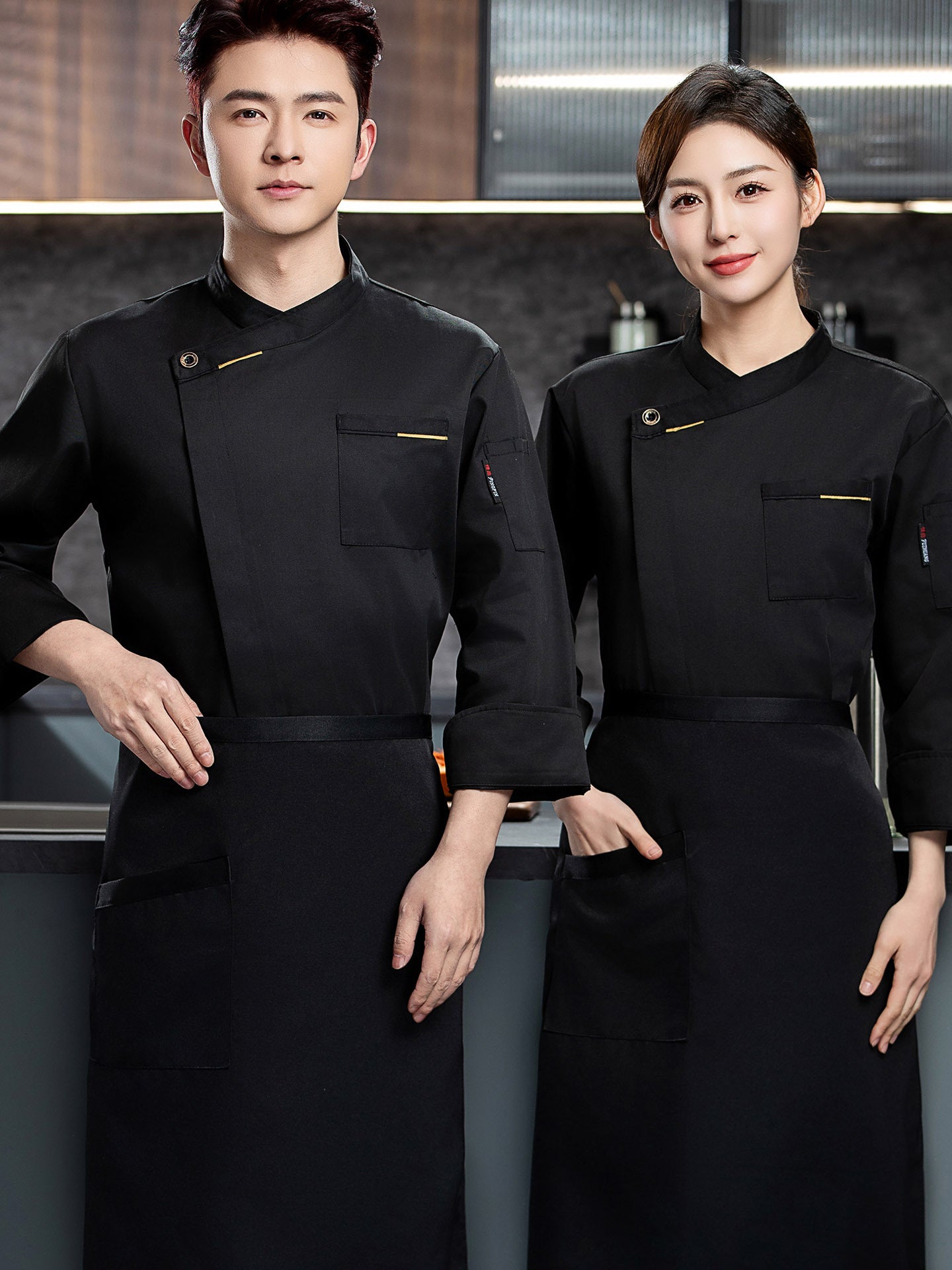 French Chef Overalls Long-Sleeved Men's Hotel Restaurant Kitchen Breathable Sweat-Absorbent Summer Chef Uniforms Short-Sleeved Women's Wholesale