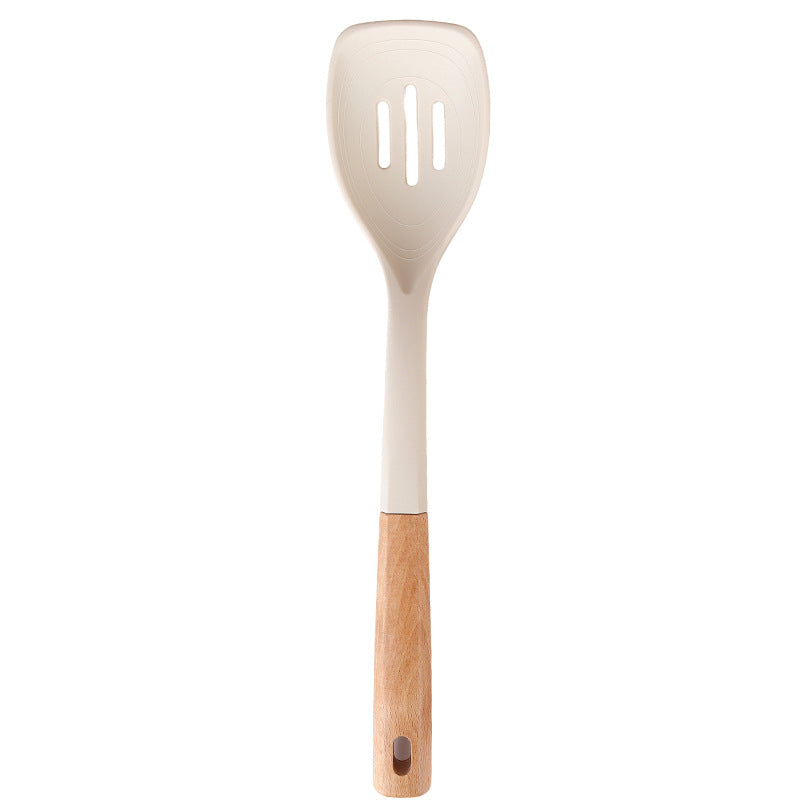 10-Piece Silicone Kitchen Utensil Set with Beech Wood Handles