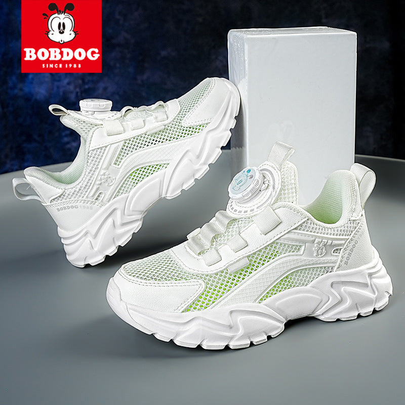 Babou Children's Shoes Men's and Children's sneaker Mesh Surface Spring and Summer Single Mesh Hollow Running Shoes for Middle and Big Children and Students Breathable
