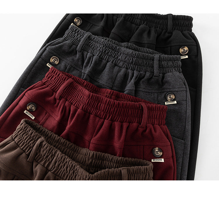 Women's Multi-Color Imitation Wool Straight Pants High-Waisted Slimming Look Draped Pure Color Simple No-Iron Work Clothing Casual Long Pants