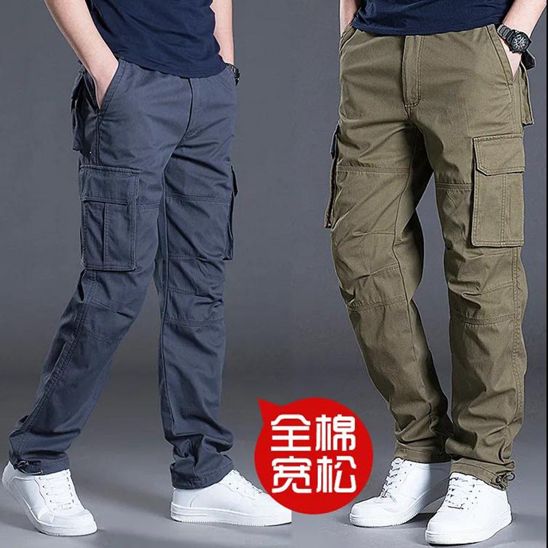 Wholesale overseas overalls men's pants casual overalls labor protection wear-resistant straight loose spring and autumn casual pants multi-pocket