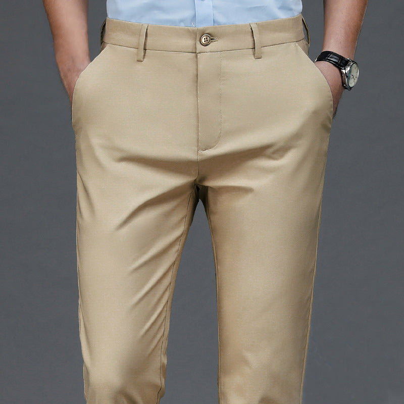 Wholesale Casual Pants Men's Western Pants Trousers Men's Thin Stretch Slim-Fit Pants Non-Ironing Business Dress Pants Trendy