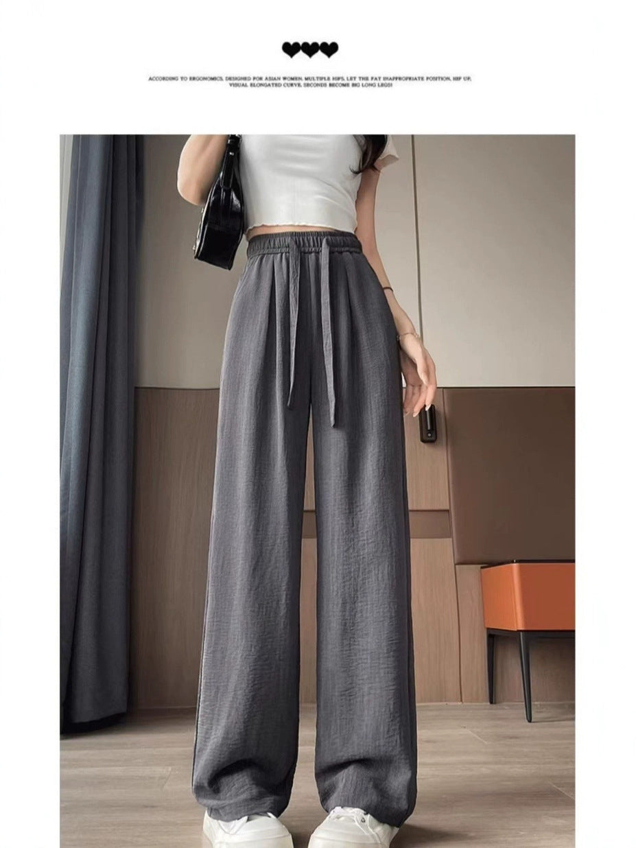 Breathable Anti-Mosquito Pants Yamamoto Pants Women's Thin High-Waist Casual Spring and Autumn Lazy Style Wide-Leg Pants Straight Pants