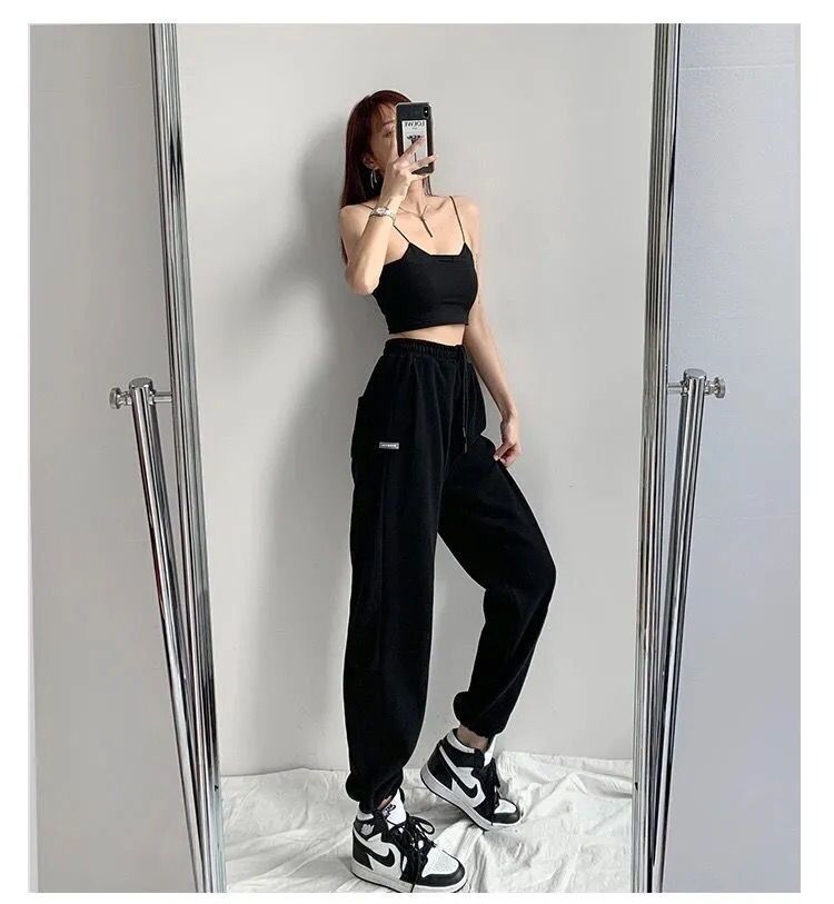 2024 Spring and Summer Thin High Waist American Letter Loose Sports Pants Women's Casual Foot Pants Sweatpants Women's Wholesale
