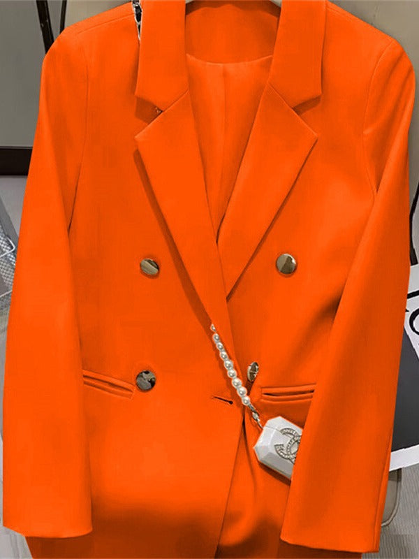 Orange Suit Jacket Women's 2025 Spring and Autumn New Korean High-end Temperament Popular Suit 22 Colors