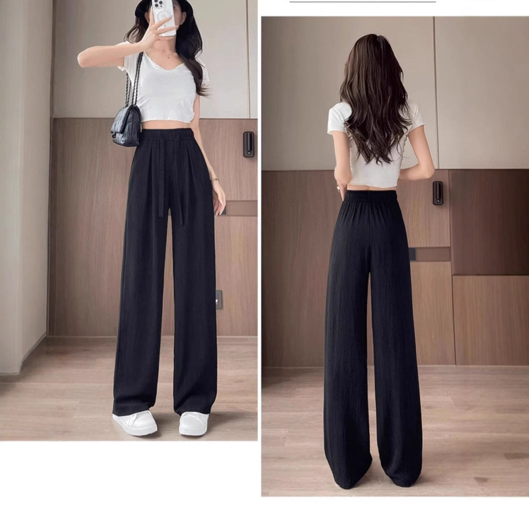 Breathable Anti-Mosquito Pants Yamamoto Pants Women's Thin High-Waist Casual Spring and Autumn Lazy Style Wide-Leg Pants Straight Pants