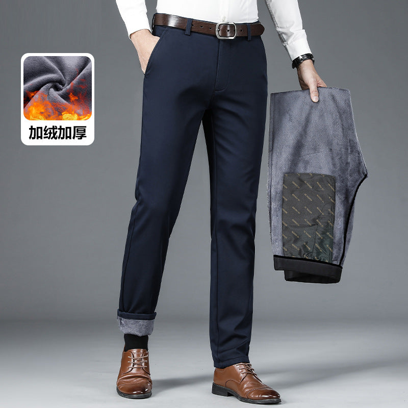 Autumn and winter four-sided casual pants high elastic straight anti-wrinkle men's pants non-ironing business long pants wholesale dad men's clothing