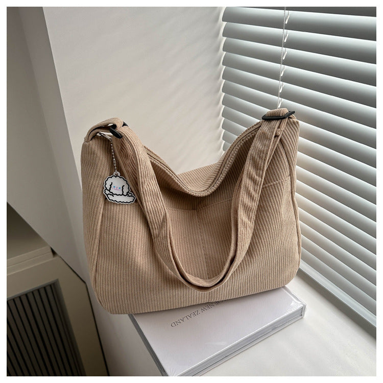 Large Capacity Lazy Style Western Style Japanese Style Artistic Trend Shoulder Crossbody Casual Korean Style Women's Simple Dumpling Bag for Students