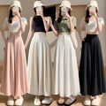 Real Shot of Textured Ice Silk Wide-Leg Pants for Women, New Summer Thin Pants for Small People, High-Waisted Casual Pants and Skirts
