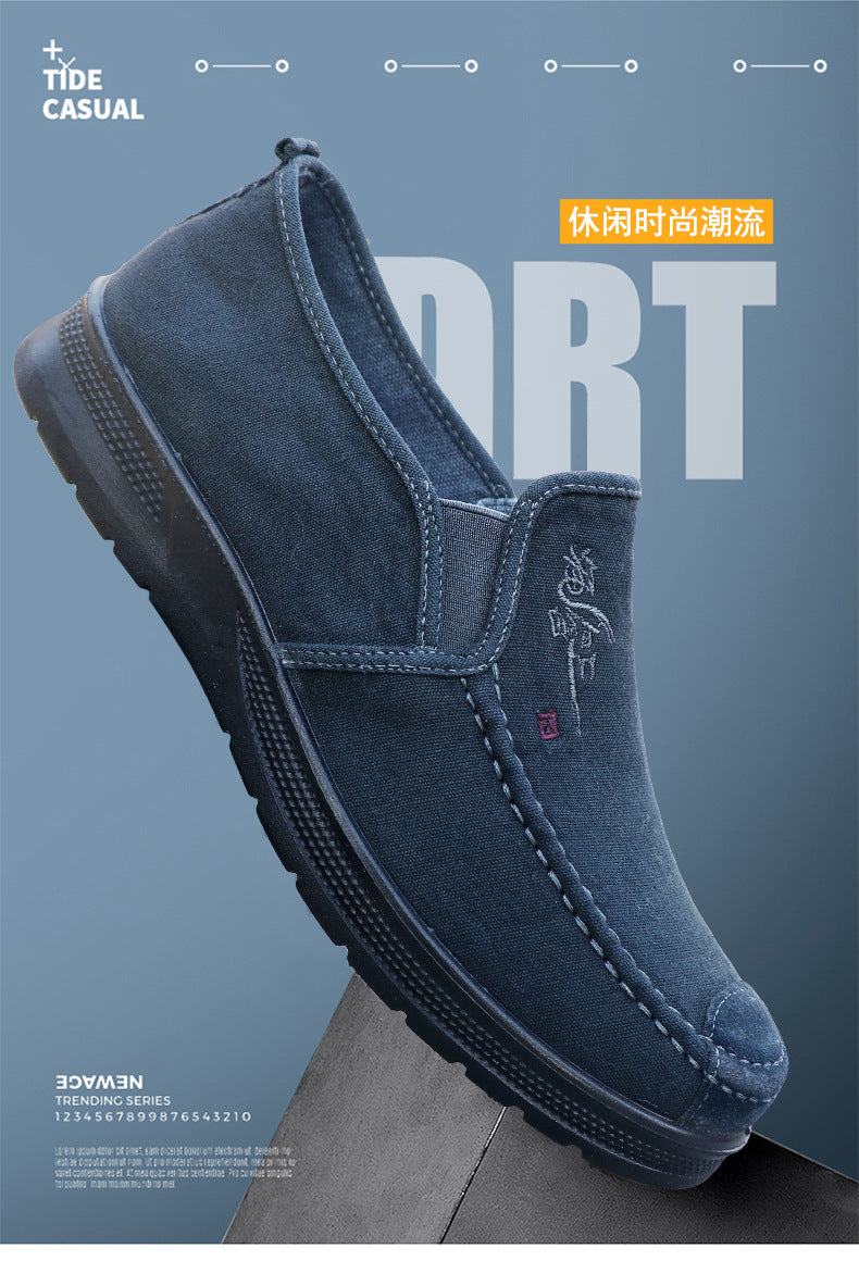 2025 Spring Polyurethane Men's Shoes Old Beijing Cloth Shoes Canvas Shoes Men's Sports and Casual Shoes Breathable Work Shoes