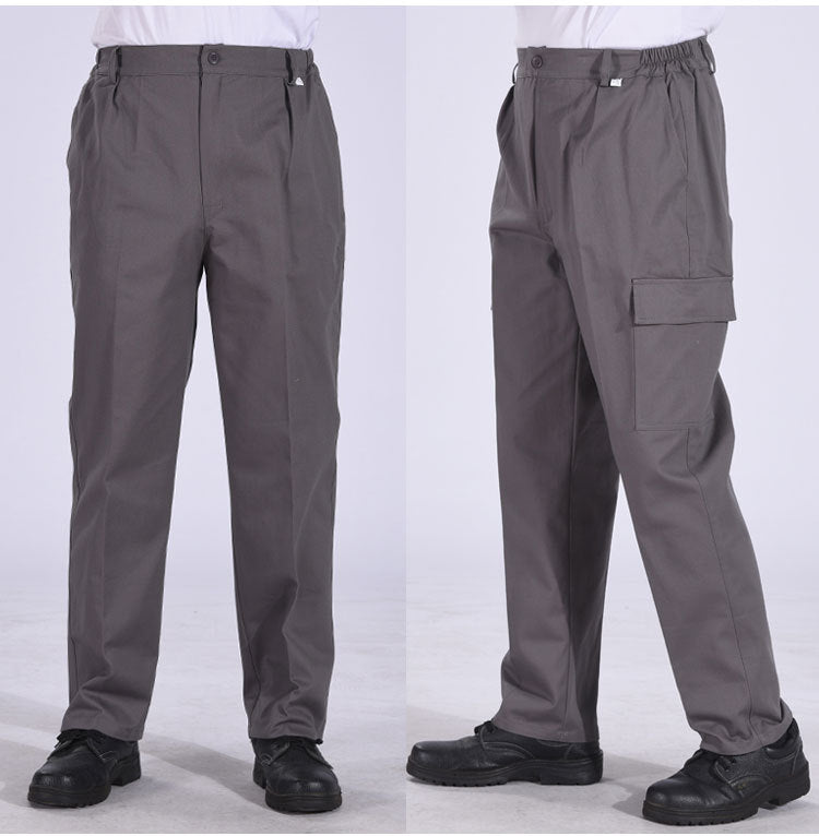 Autumn and Winter Pure Cotton Work Pants for Men, Wear-Resistant Welding Workwear, Blue Construction Site Workshop Handling Work Clothes Pants