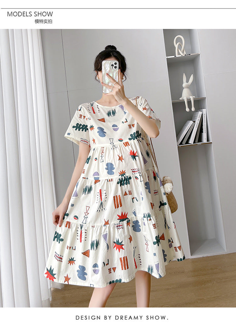 Maternity Summer dress 2024 New Fashion Western Style Loose Pregnant Women dress Hot Mom Loose Pregnant Women Skirt