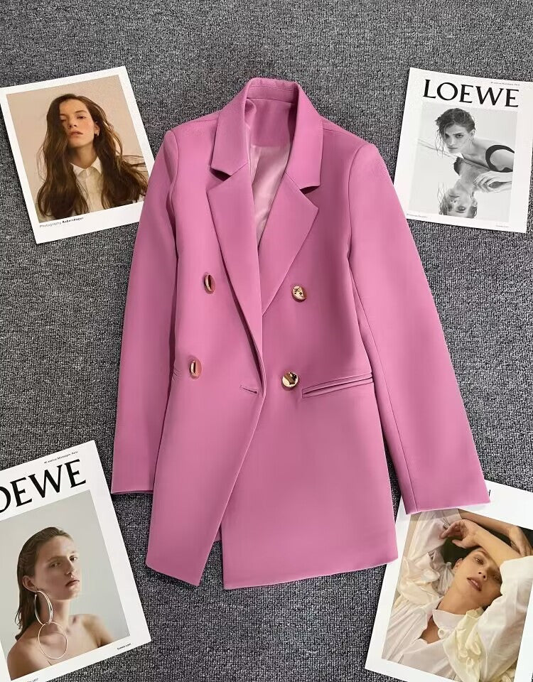 Orange Suit Jacket Women's 2025 Spring and Autumn New Korean High-end Temperament Popular Suit 22 Colors