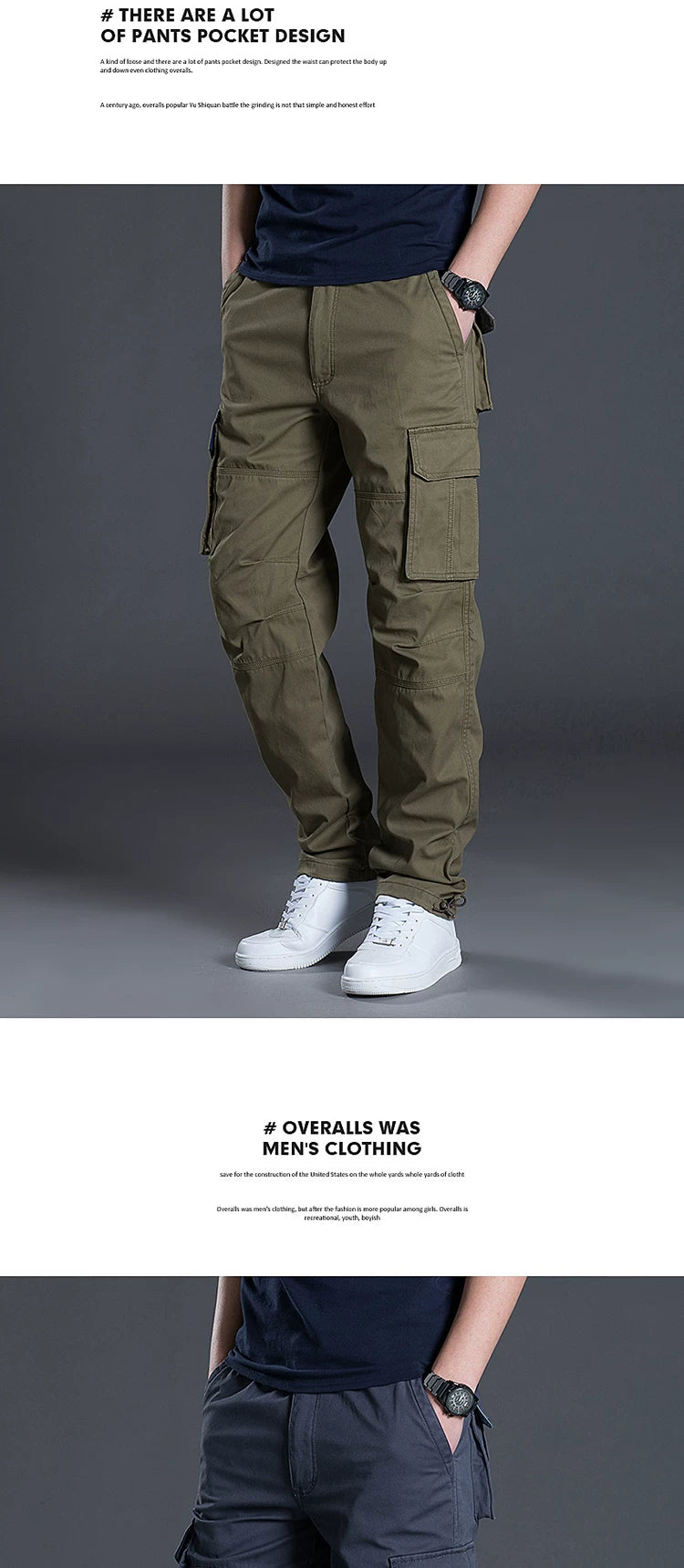 Wholesale overseas overalls men's pants casual overalls labor protection wear-resistant straight loose spring and autumn casual pants multi-pocket