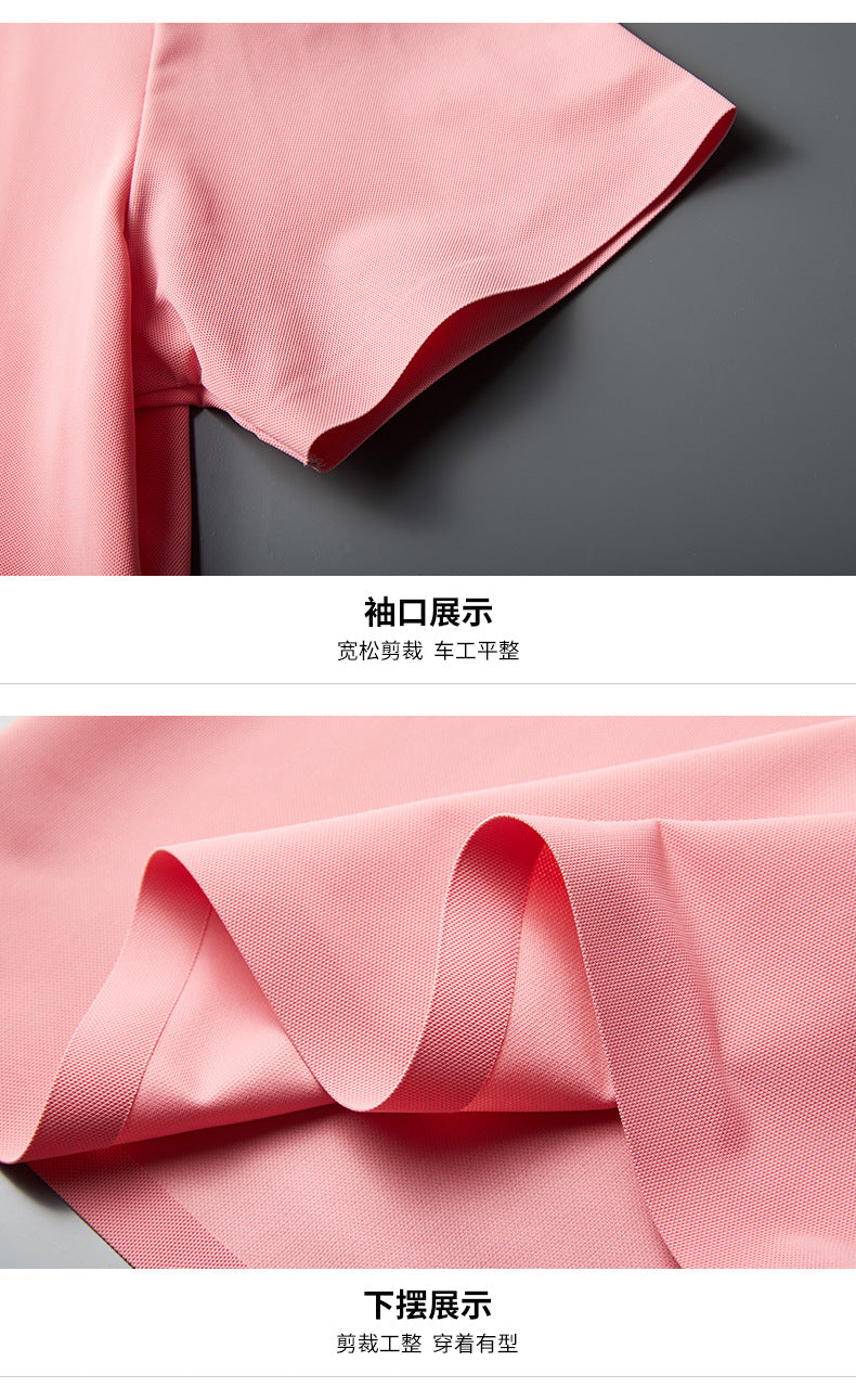 Ice Silk Traceless T-shirt Men's Light Business Solid Color Half Sleeve Top Silk Smooth Breathable Traceless POLO Shirt