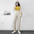 2026 Thin Ice Silk Sports Pants for Women, Loose White Joggers, Summer Thin Casual Harem Sweatpants for Petite Figures
