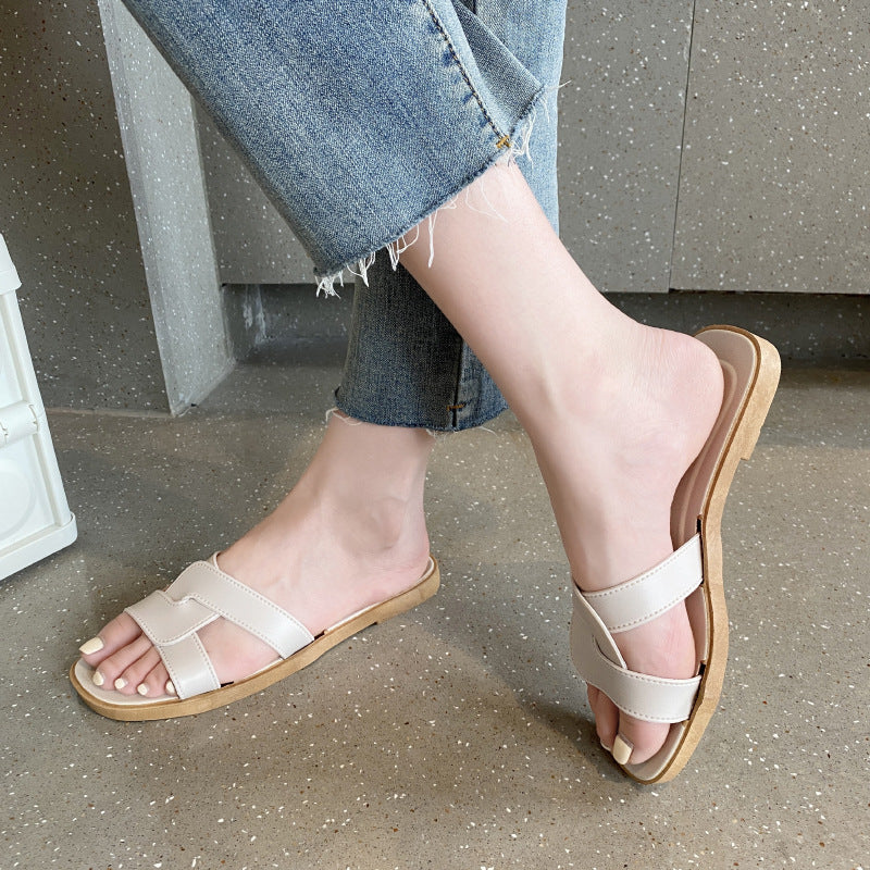 New Style Slippers for Women Summer Outer Wear K-Style Ins Popular Shrimp Skin Fashion Slippers Aliexpress Amazon Wholesale