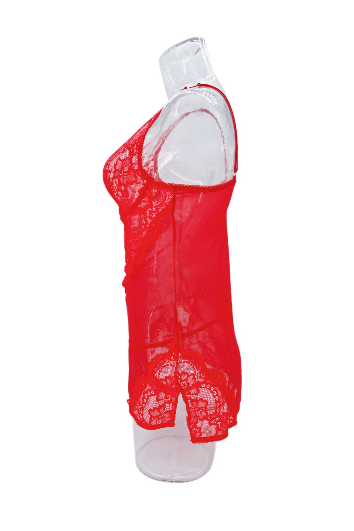 Lingerie Capano European and American Cross-Border Sexy Suspender Nightgown Cut Out Mesh See-Through Lace Pajamas for Women