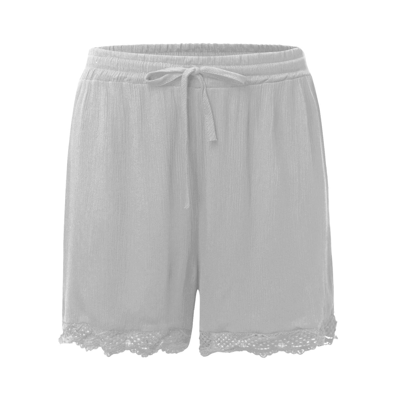 2026 Foreign Trade Amazon European and American Summer Solid Color Lace-Up Shorts Casual Pants for Women Large Quantity in Stock